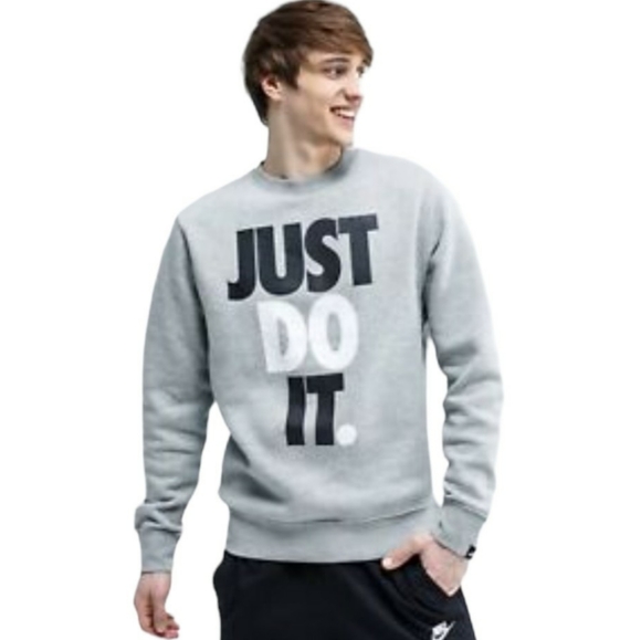 Nike Other - Nike JDI Fleece Crewneck Logo Sweatshirt in Heather Gray